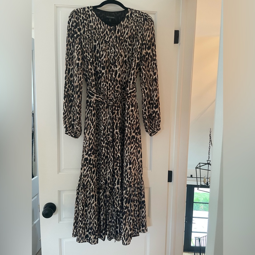 Banana Republic Leopard Print Button-Down Midi Dress
